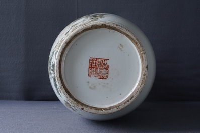 A Chinese 'mythological subject' qianjiang cai vase, 19/20th C.