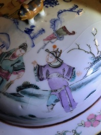 Sept pi&egrave;ces en porcelaine de Chine qianjiang cai et famille rose, 19/20&egrave;me