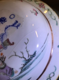 Sept pi&egrave;ces en porcelaine de Chine qianjiang cai et famille rose, 19/20&egrave;me