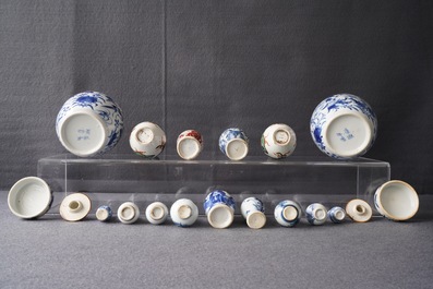 A varied collection of Chinese miniature vases, Kangxi and later