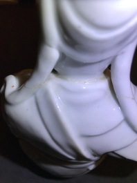 Deux figures de Guandi et Zhenwu en porcelaine blanc de Chine de Dehua, 18/19&egrave;me