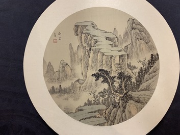 Fifteen various Chinese drawings for fans and illustrations, 20th C.