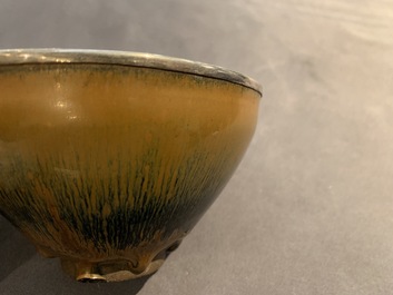 A Chinese silver-mounted Jian 'hare's fur' bowl, Song