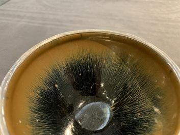 A Chinese silver-mounted Jian 'hare's fur' bowl, Song