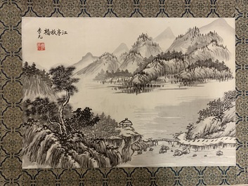 Vijftien diverse Chinese tekeningen, w.o. voor waaiers, 20e eeuw