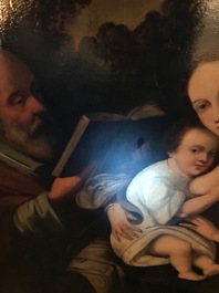 Suiveur de Hendrick van Balen, &eacute;cole anversoise: La sainte famille, huile sur panneau, 16/17&egrave;me