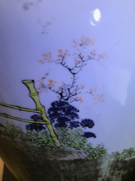 A Chinese qianjiang cai vase with the immortal Lan Caihe, 19th C.