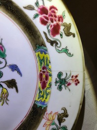 Ten various Chinese famille rose plates, Yongzheng and later