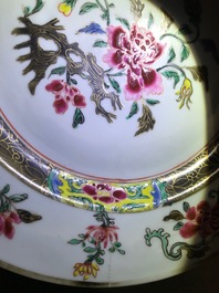 Ten various Chinese famille rose plates, Yongzheng and later