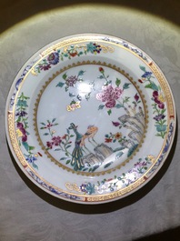 Ten various Chinese famille rose plates, Yongzheng and later