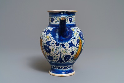 An Italian maiolica wet drug jar, prob. Venice, 16/17th C.