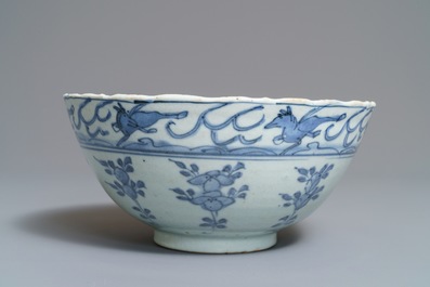 A Chinese blue and white Hatcher Cargo bowl, Wanli