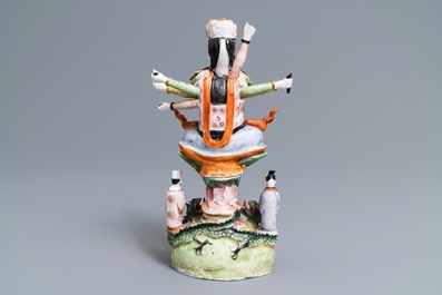 A Chinese famille rose figure of the ten-armed Avalokitesvara, Republic, 20th C.