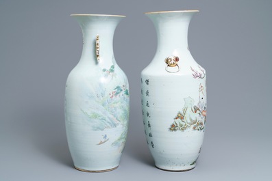 Deux vases en porcelaine de Chine qianjiang cai, 19/20&egrave;me