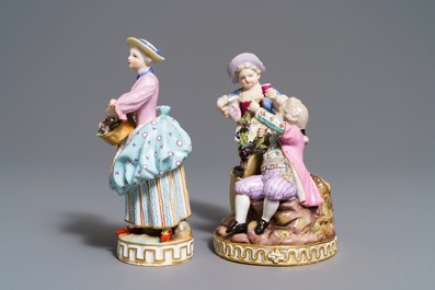 Deux groupes en porcelaine de Meissen, Allemagne, 19/20&egrave;me