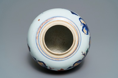 A Chinese Imari-style landscape jar, Kangxi