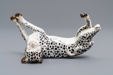 A Meissen porcelain model of a leopard, Germany, 19th C.