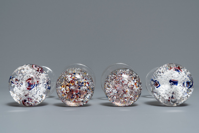 Nine glass paperweights, France, 18/19th C.