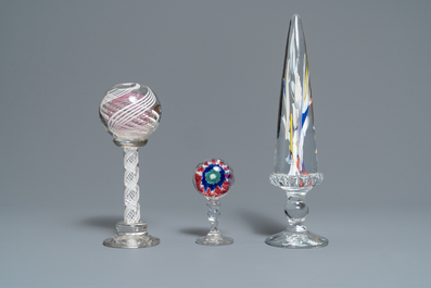 Nine glass paperweights, France, 18/19th C.