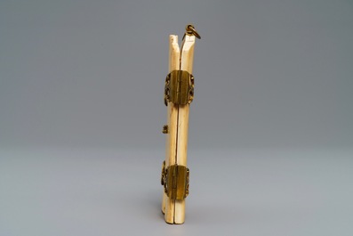 An Indo-Portuguese or Hispano-Philippine ivory triptych, 19th C. or older