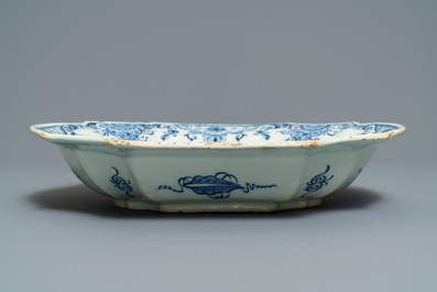 Two Dutch Delft blue and white salad bowls, 18th C.