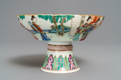 Three fine Chinese famille rose wares, 19th C.