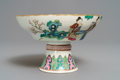 Three fine Chinese famille rose wares, 19th C.