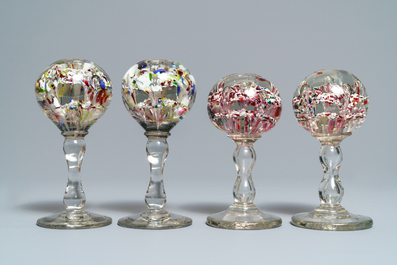 Eight glass paperweights, France, 18/19th C.