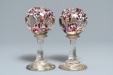 Eight glass paperweights, France, 18/19th C.