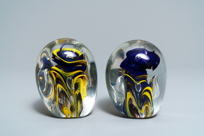 Thirteen glass paperweights, France, 18/20th C.