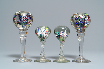 Eight glass paperweights, France, 18/19th C.