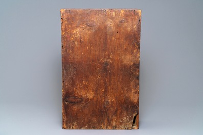 Un cabinet &agrave; monstrance en bois et polychromie, Espagne, 17&egrave;me