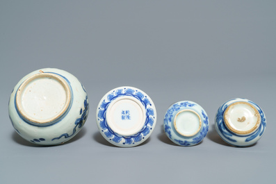 A varied collection of Chinese blue and white wares, Ming and later