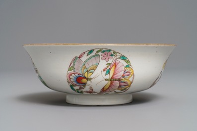 A Chinese famille rose 'butterfly' bowl, Guangxu mark and probably of the period