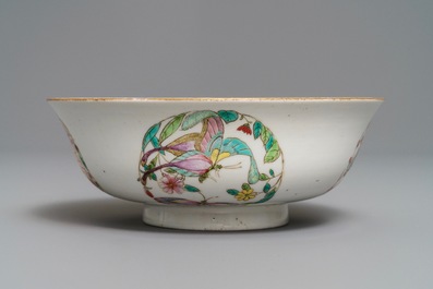 A Chinese famille rose 'butterfly' bowl, Guangxu mark and probably of the period