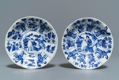 Une collection vari&eacute;e en porcelaine de Chine bleu et blanc, Kangxi