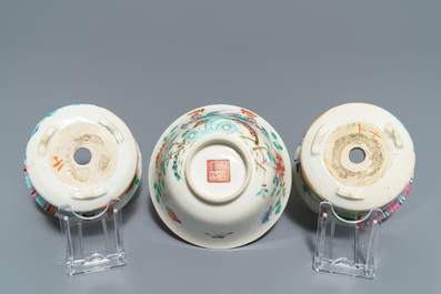 Een collectie divers Chinees famille rose porselein, 19/20e eeuw