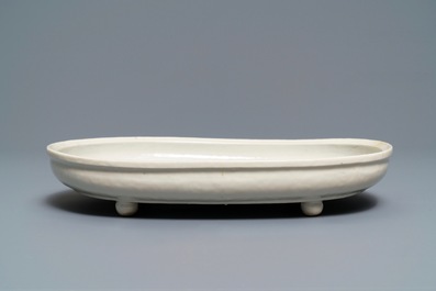 A Chinese blue and white 'Bleu de Hue' Vietnamese market tray, 19th C.