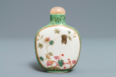 A Chinese famille rose porcelain snuff bottle, Daoguang mark and of the period