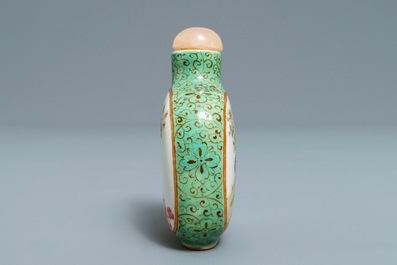 A Chinese famille rose porcelain snuff bottle, Daoguang mark and of the period