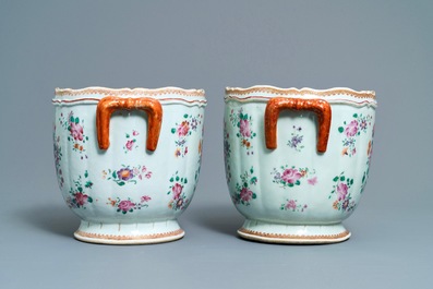 A pair of Chinese famille rose coolers, Qianlong
