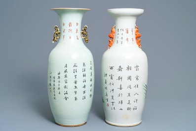 Deux vases en porcelaine de Chine qianjiang cai, 19/20&egrave;me