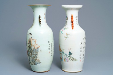 Deux vases en porcelaine de Chine qianjiang cai, 19/20&egrave;me