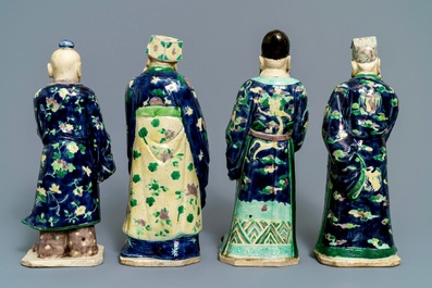 A Chinese 'Eight Immortals' set of enamelled biscuit figures, Republic, 20th C.