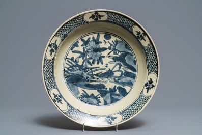 Three Chinese blue and white dishes, Ming
