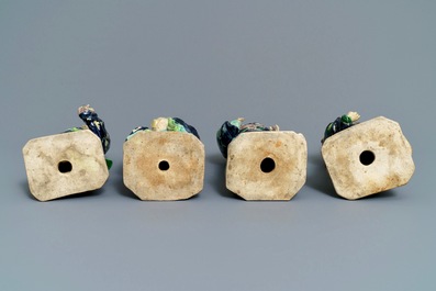 A Chinese 'Eight Immortals' set of enamelled biscuit figures, Republic, 20th C.