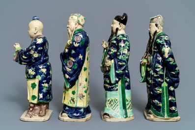 A Chinese 'Eight Immortals' set of enamelled biscuit figures, Republic, 20th C.