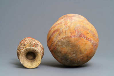 Trois pi&egrave;ces en terre cuite, culture Ban Chiang, Tha&iuml;lande, 600 - 300 a.J-C