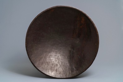 A large wooden Tanoa Dina or Kava bowl, Fiji, 19th C.