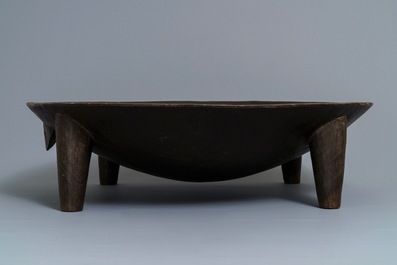 A large wooden Tanoa Dina or Kava bowl, Fiji, 19th C.